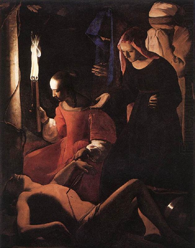 LA TOUR, Georges de St Sebastien Attended by St Irene china oil painting image